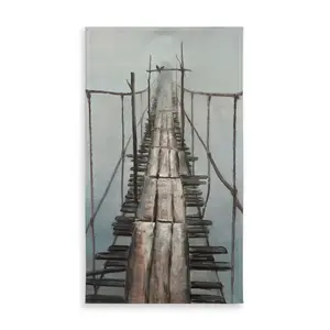 360 stand Rectangular Bridge Print Tablecloth - 58x102 in Large Size, Vintage Wood-Infused Design, Multi-Use for Outdoor Patio Furniture, Picnic Dining Table Indoor-Outdoor Decor