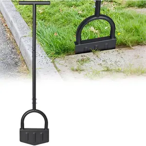 Manual Lawn Edger Tool with 39" Adjustable Handle - - Half Moon , Wide Foot Plate for Easy , Heavy Duty Lawn Edging Tool for Sidewalk, Garden Beds & Yard Borders