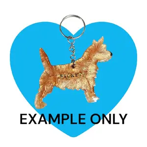 CUSTOMIZABLE RESIN CAIRN TERRIER / WESTIE KEY CHAIN/3D MAGNET