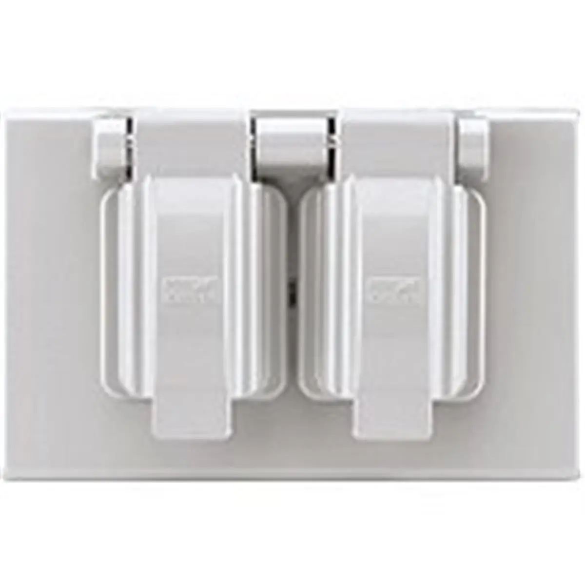 Cooper Wiring S1962W-SP Weatherproof Outdoor Duplex Receptacle Outlet Cover, 12.15 x 7.42 x 5.25 in, Horizontal Mount, Gasket Provided, Sunlight Resistant, Tough Plastic Construction, Double-Outlet Sockets, Dual Socket, Water-Resistant Opening Sealer, Out
