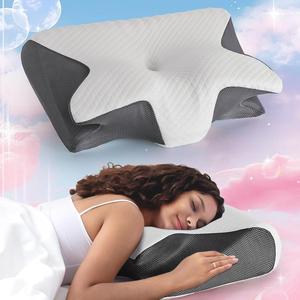 memory foam neck pillow, 1 count comfortable & breathable supportive memory foam neck pillow, ergonomic memory foam room accessories sleeping pillow for side sleeping, household items, room accessories, soft memory foam, premium memory foam