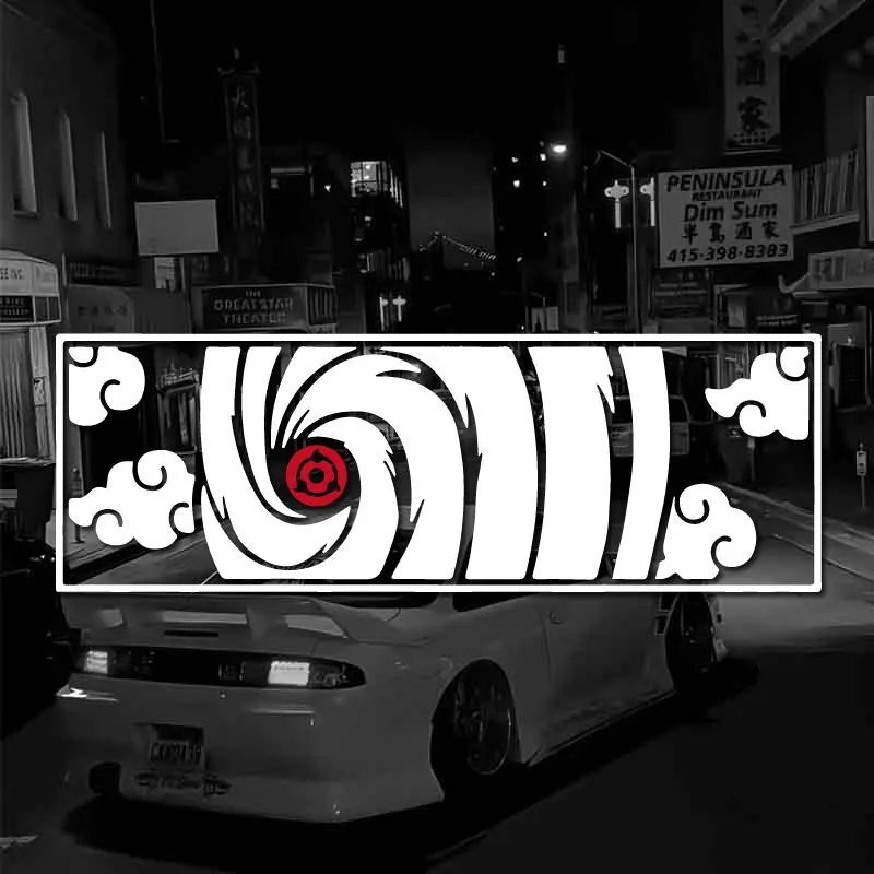 Mask Obito decal, creative anime stickers, high-quality and waterproof car exterior decoration, suitable for all smooth surfaces