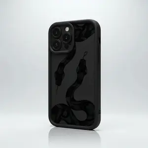Mysterious Black Patterned Twin Snakes Phone Case for iPhone17/17PROMAX/17PRO/16/15/14/13/12/GALAXYS21/S22/S23/S24 Celestial Eye Layered Phone Case heat dissipation and breathability Cool trend