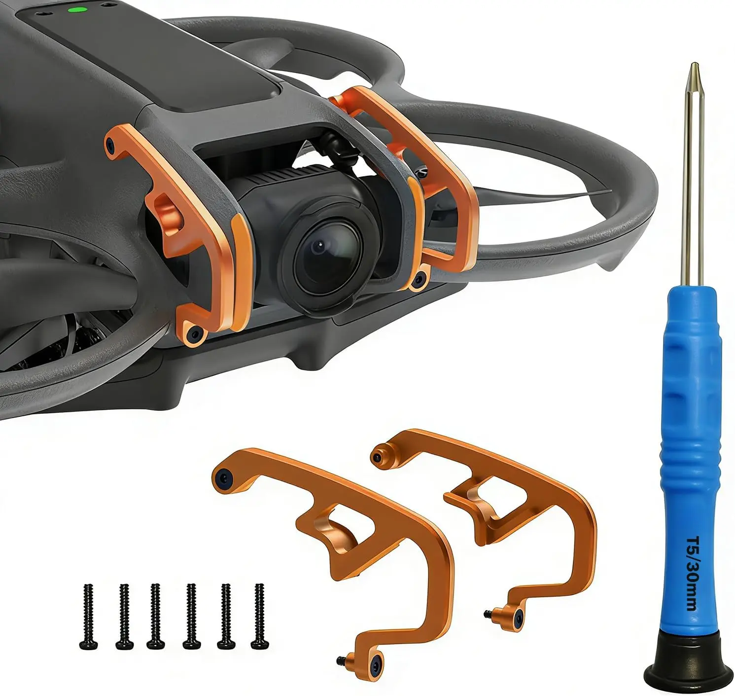 Avata 2 Accessories, Gimbal Bumper for DJI Avata 2 |   Aluminum Anti-Collision Bar and Camera Lens Protector, Lightweight Design Supports Avata 2 FPV Turtle Turn (Orange)