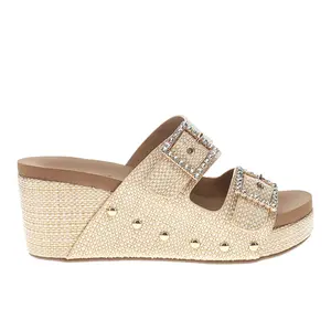 Corkys Womens Main Squeeze Studded  Casual Sandals Casual Mid Heel 2-3" - Beige