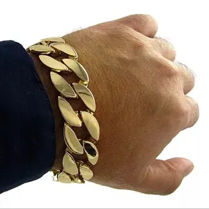 Mens Miami Cuban Link Big Gold Plated Curb Chain Hip Hop Bracelet 20MM Thick 9"