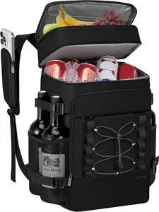 Insulated Cooler Backpack - 40-Can Leak-Proof 2-Compartment Bag for Men, Ideal for Beach, Camping & Hiking