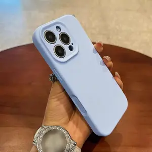 Solid Color Phone Case with Camera Button, Full Body Shockproof Phone Protective Cover, Phone Accessories Compatible with iPhone 16 Pro/ProMax, Casing