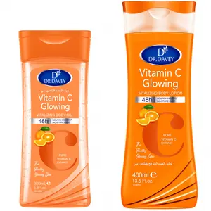 DR.DAVEY VITAMIN C Body Oil+VITAMIN C Body Lotion Body care set, skin care oil, body lotion, moisturizing and hydrating care suitable for all seasons, portable for travel, Moisturizer, Glowing for Body, Face, Hand,Foot
