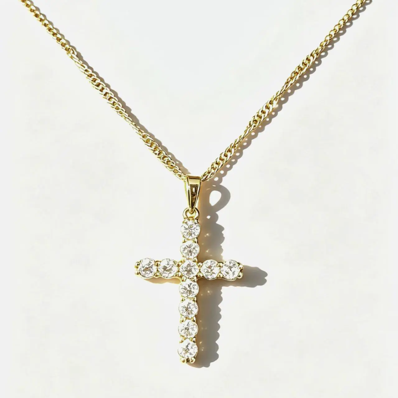Trendy Charm Dainty Gold Cross David Necklace, Hypoallergenic Cubic Zirconia Christian Faith Jewelry, Minimal Men’s Jewelry Stylish Accessories for Women, Versatile Daily Anniversary Jewelry, Perfect Birthday & Christmas Gift for Sister & Loved Ones