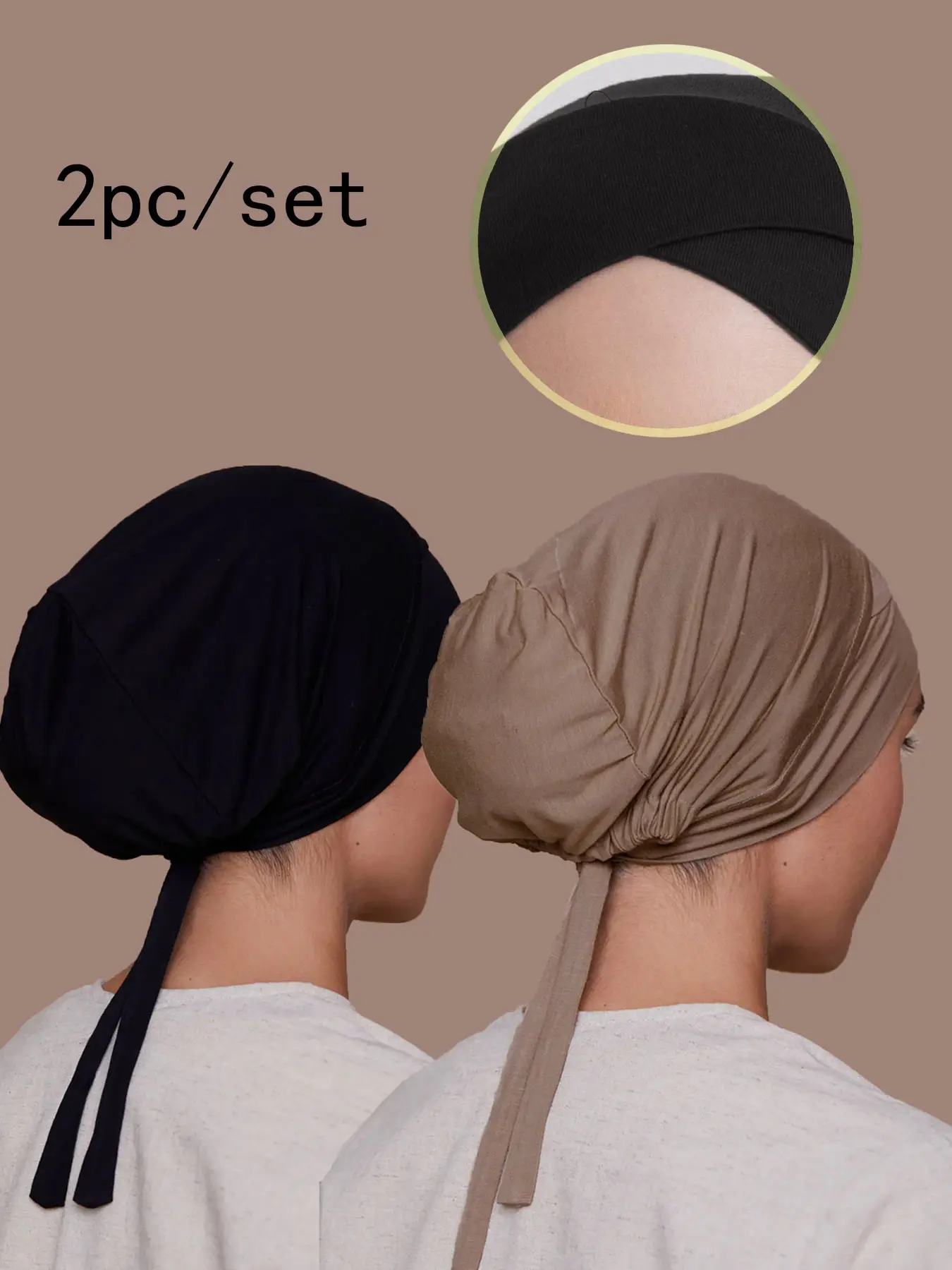 Women's Fashion Underscarf Set, Adjustable Elastic Hijab Headscarf, Breathable Material, Suitable for All Seasons
