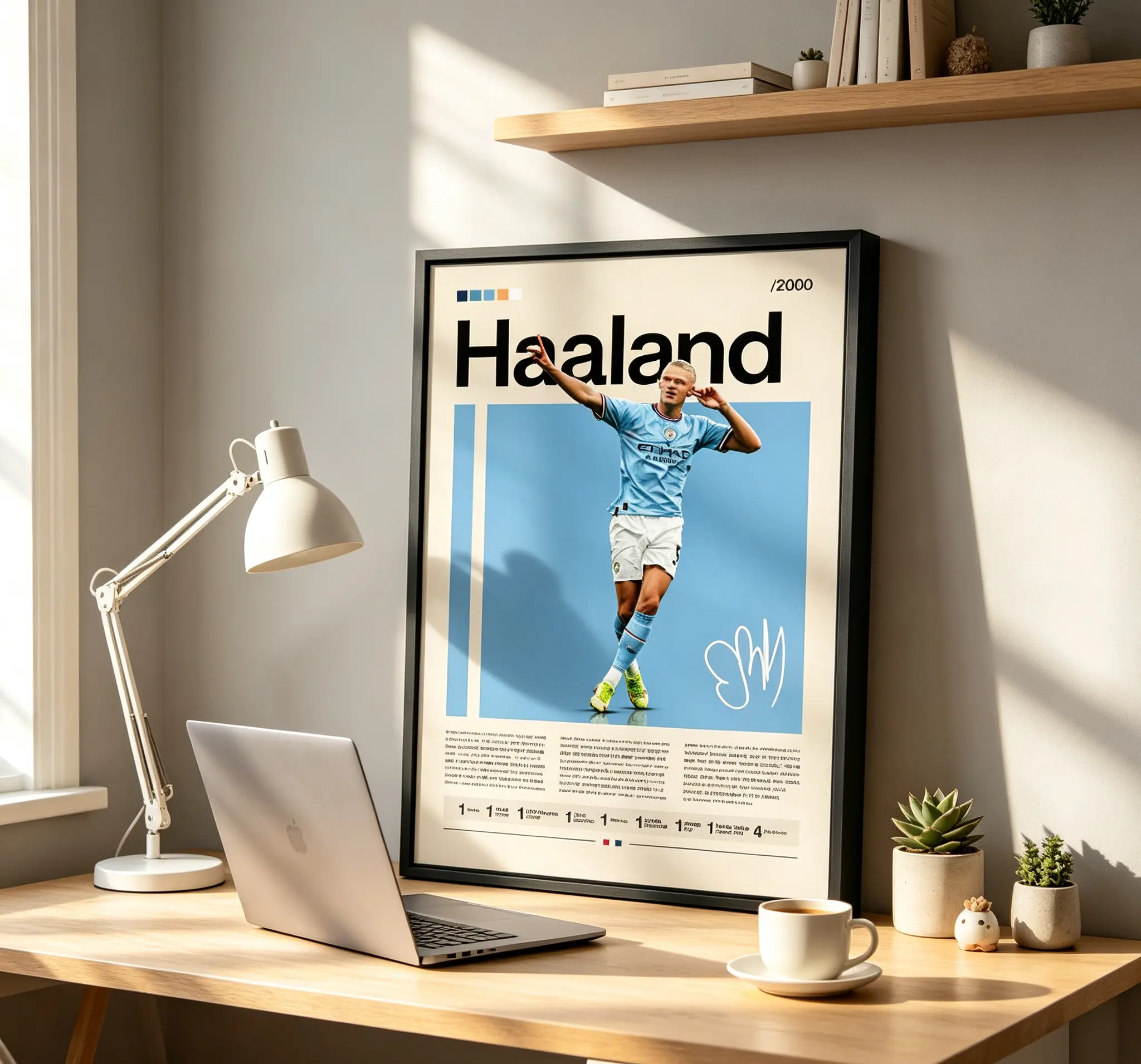 Erling Haaland Poster, Manchester City Poster, Soccer Gifts, Sports Poster, Football Player Poster, Soccer Wall Art, Sports Bedroom Posters