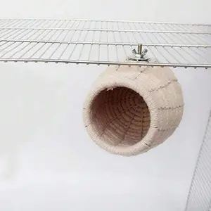 Rope Weave Bird Breeding Nest Bed House Toy Budgie Parakeet Parrot Cage Perch Hatching Nesting Box