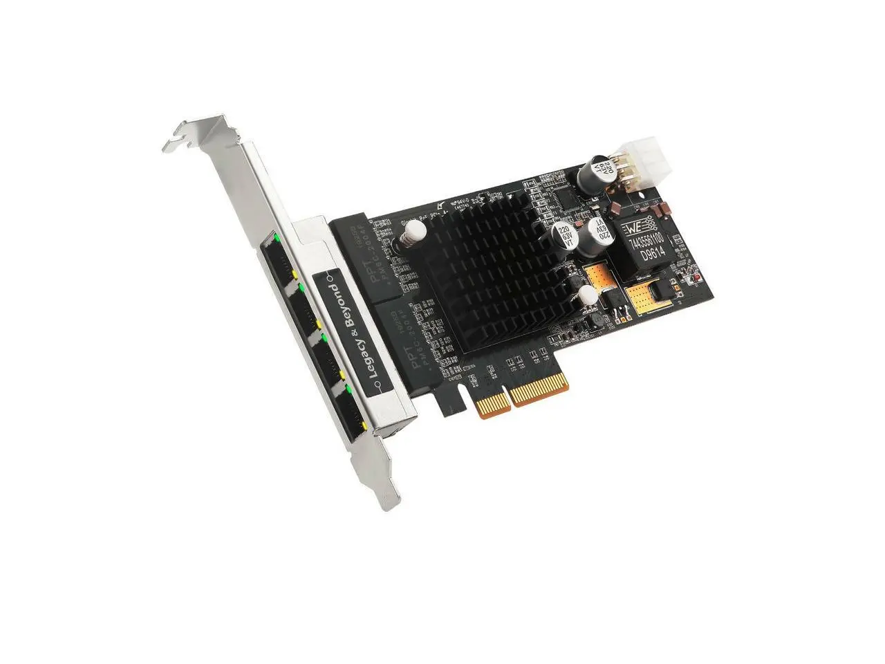 SIIG LB-GE0811-S1 4-Port Gigabit Ethernet with PoE PCIe Card - Intel 350 1 Gbps PCI Express 2.1 (5.0 GT/s) 4 x RJ45