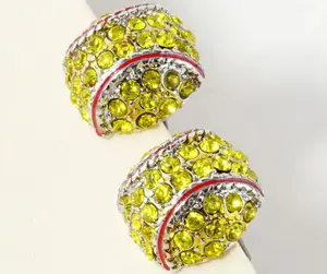 Rhinestone Softball Stud Earrings
