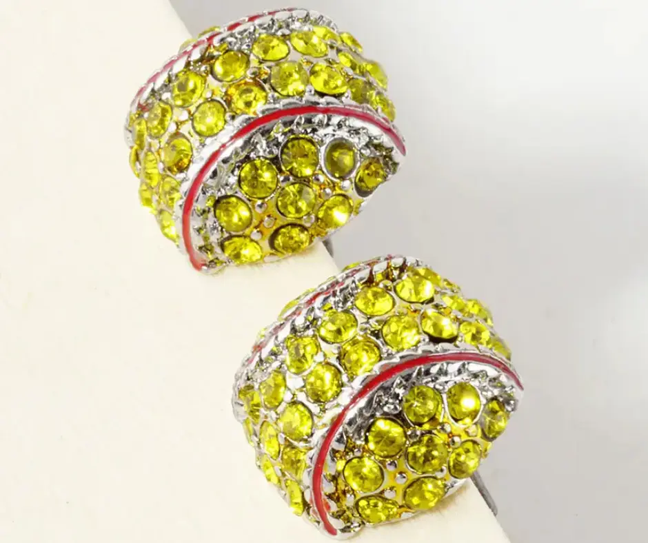 Rhinestone Softball Stud Earrings Rhinestone Softball Stud Earrings