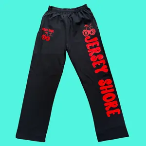 Seaside Heights Cherry Print Flair Sweatpants – Jersey Shore Inspired Red Graphic Lounge Pants for Women & Men | Funny Trendy Streetwear Sports Bottoms