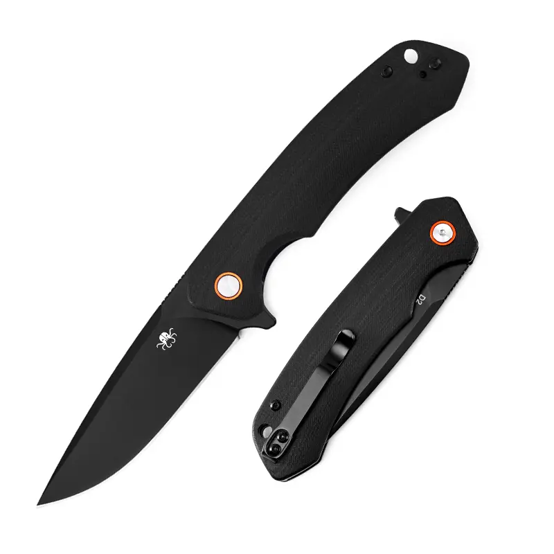 KLAKEN J146-RIDGE EDC Folding Tool - D2 Blade, G10/Micarta Handle, Camping & Hiking Sports Outdoor Accessory