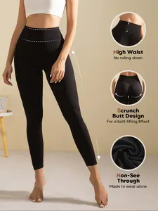 High-Waist Butt Lift High Stretch Leggings, Scrunch Back Design, No-Roll Waist, Non-See-Through, High-Compression Workout Tights