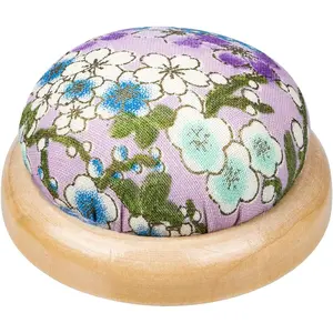 Acooruiteng Pin Cushion Wooden Base Pin Cushions for Sewing Cute Sewing Pin Cushion Floral Style Needle Durable Pincushions Cute Pincushion for Sewing Needle Holders DIY Crafts Projects