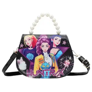 K-Pop Mini Messenger Bag,Kpop  Cartoon Fashion Beaded Chain Coin Purse, Adjustable Shoulder Strap, Multiple Colors Available, Cute Crossbody Bag Birthday Gift for Girls