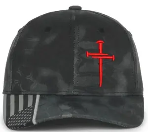 Christian Hats for Men Women Jesus Christian Red Embroidered Cross Hat and Decal