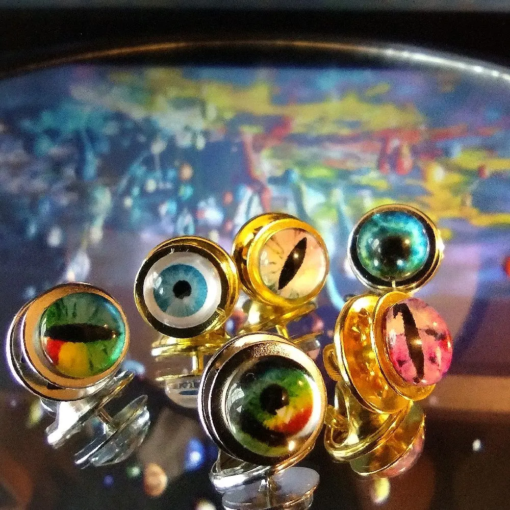 Unique Handmade 8mm Gold and Silver All Seeing Eye Pins