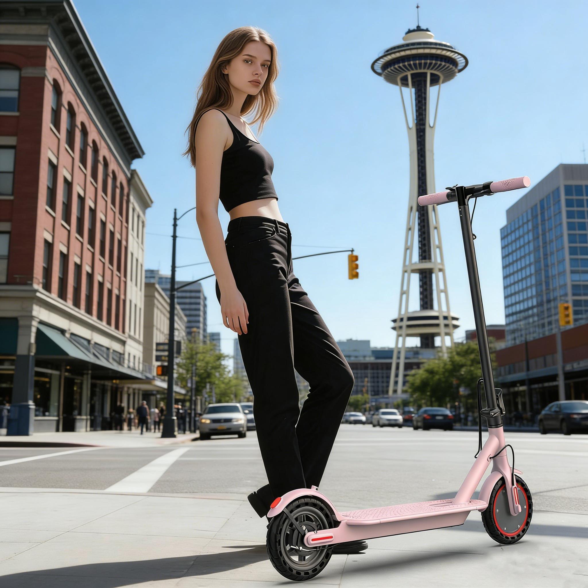 Electric Scooter,8.5" Tires,350W Motor,Up to 19MPH Max Speed,Portable Electric Scooter with Light, Suitable for Female Girls,Halloween Gifts Electric Scooter,8.5" Tires,350W Motor,Up to 19MPH Max Speed,Portable Electric Scooter with Light, Suitable for Female Girls,Halloween Gifts