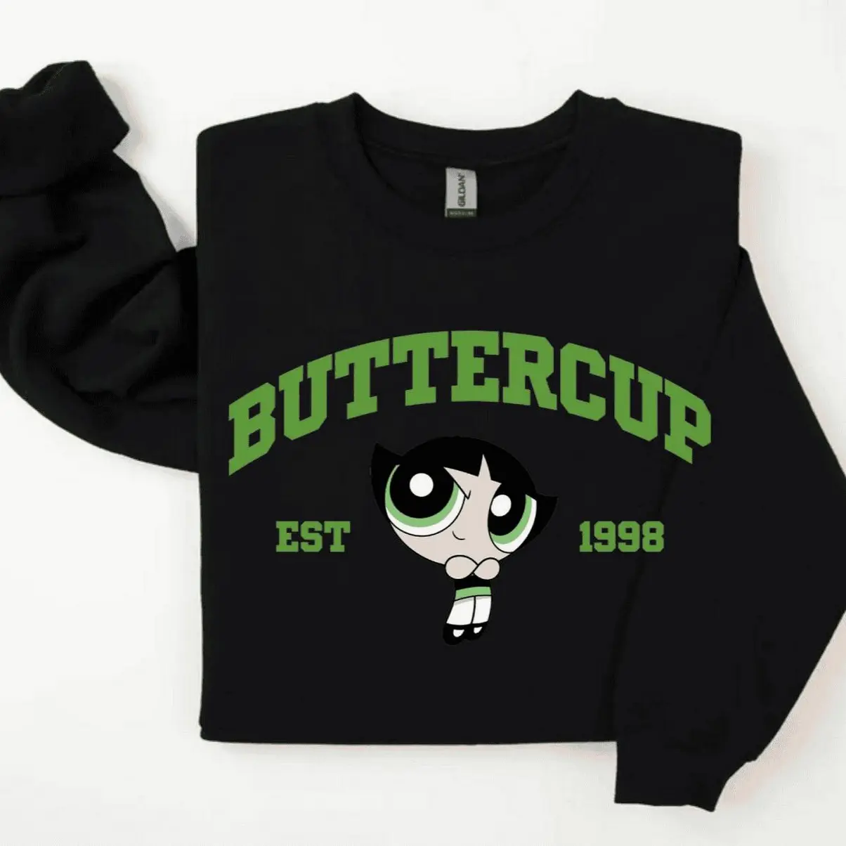 Vintage Graphic Crewneck Sweatshirt for Women, Loose-Fit Cartoon Pullover in Cotton Blend, Streetwear for Girls for Halloween & Beach, Hoodie, Tee, Style, Fabric, Garment, T-Shirt, Lady, Everyday, Tops, Casual, Print, Round Neck, Soft, Fashion Apparel