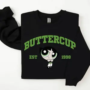 Buttercup Sweatshirt Powerpuff Girls Character Sweatshirt Cartoon Shirts Trending Crewneck Halloween Shirt Gift For Frie Classic Pullover