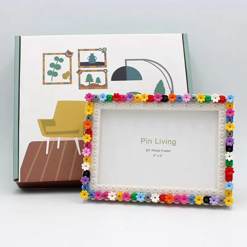 Brick Frame Small Garden DIY Handmade Photo Frame Design Display Gift Compatible Lego Wall Hanging Decor, Creative Craft Kit, Picture Frame