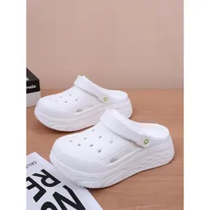 Women's Minimalist Plain Color Thick Sole Clogs, Casual Trendy Comfortable Home Slippers, Non-slip Soft Clogs for Indoor & Outdoor Wear,?Sandals