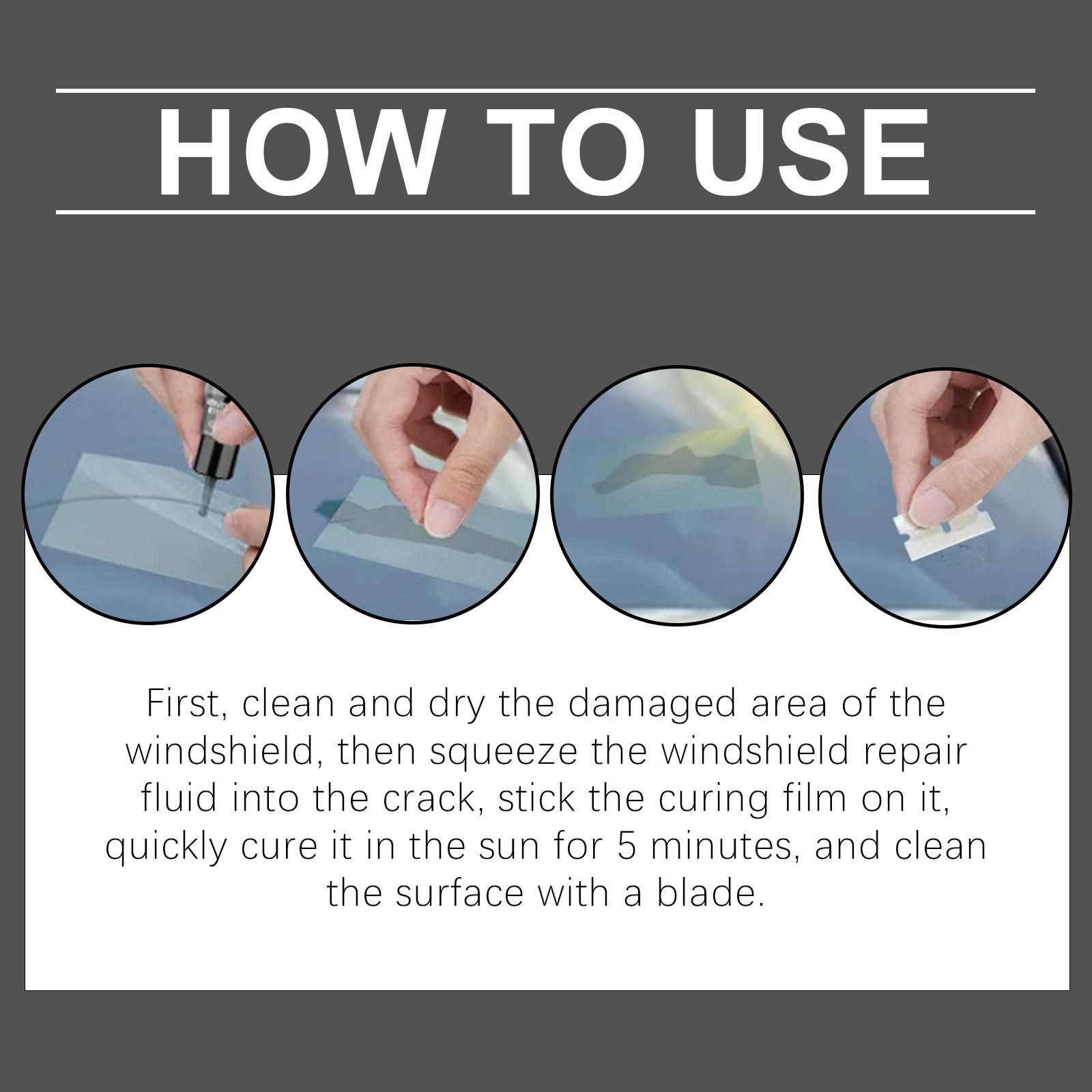 Automobile Glass Repair Kit for Windshield Rearview Mirror Window DIY Quick Chips and Cracks Resin Repair Liquid Durable Fixing for All Car Glasses