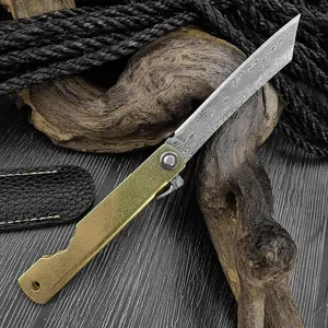 Affordable Pocket Folding Knife Multifunctional Tools Outdoor Camping Fruit Vegetable Kitchen Knives with PU Leather Sheath EDC