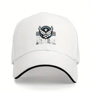 U.S. Air Force Emblem Vintage Baseball Cap, 100% Polyester Lightweight Fabric, Casual Dad Hat, Spring/Summer Sports Cap for Veterans, Non-Stretch Alphabet Pattern, Hand Wash/Dry Clean Only