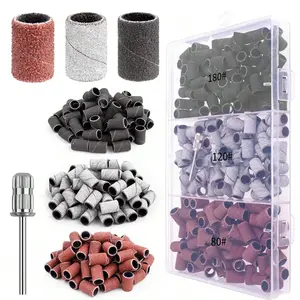 210pcs Sanding Bands with 3/32 Inch, Suitable for Nail Drill Sanding Bands, Including Various Grits of ,Nail Drill Bits Sanding Bands for 80# 120# 180# Fine Grit Nail Filefor Acrylic Nails Gel Manicures and Pedicure Designed Use nail Drills nail tools set