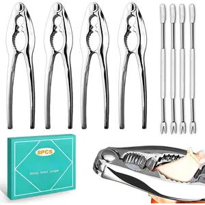 8- Crab Crackers and Tools Set, Heavy Duty Lobster Crackers, Stainless Steel Crab  Cracker Tool