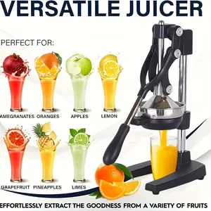 Manual Stainless Steel Juicer, 90% Juice Extraction, Gravity-Driven Hand Juicer for Oranges, Lemons, Grapefruits, Easy to Use, No Electricity Needed, Quick Juicing, Durable, Easy to Clean, Ideal for Home, Restaurant, and Breakfast Shop, Fresh Juice