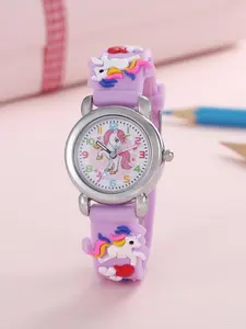 Cute Cartoon Unicorn Pattern Round Dial Quartz Watch without Box, Fashionable Lovely Watch for Kids, Perfect Gift for Boys & Girls, Child Watch