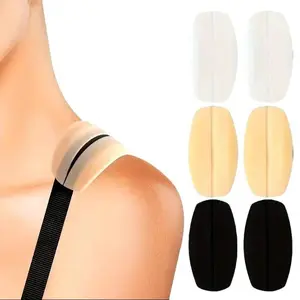6PCS Silicone Bra Strap Cushions - Non-slip Shoulder Protectors, Comfort Pads for Bra Straps, Anti-slip Fixators, Solid Color, Bra Accessories