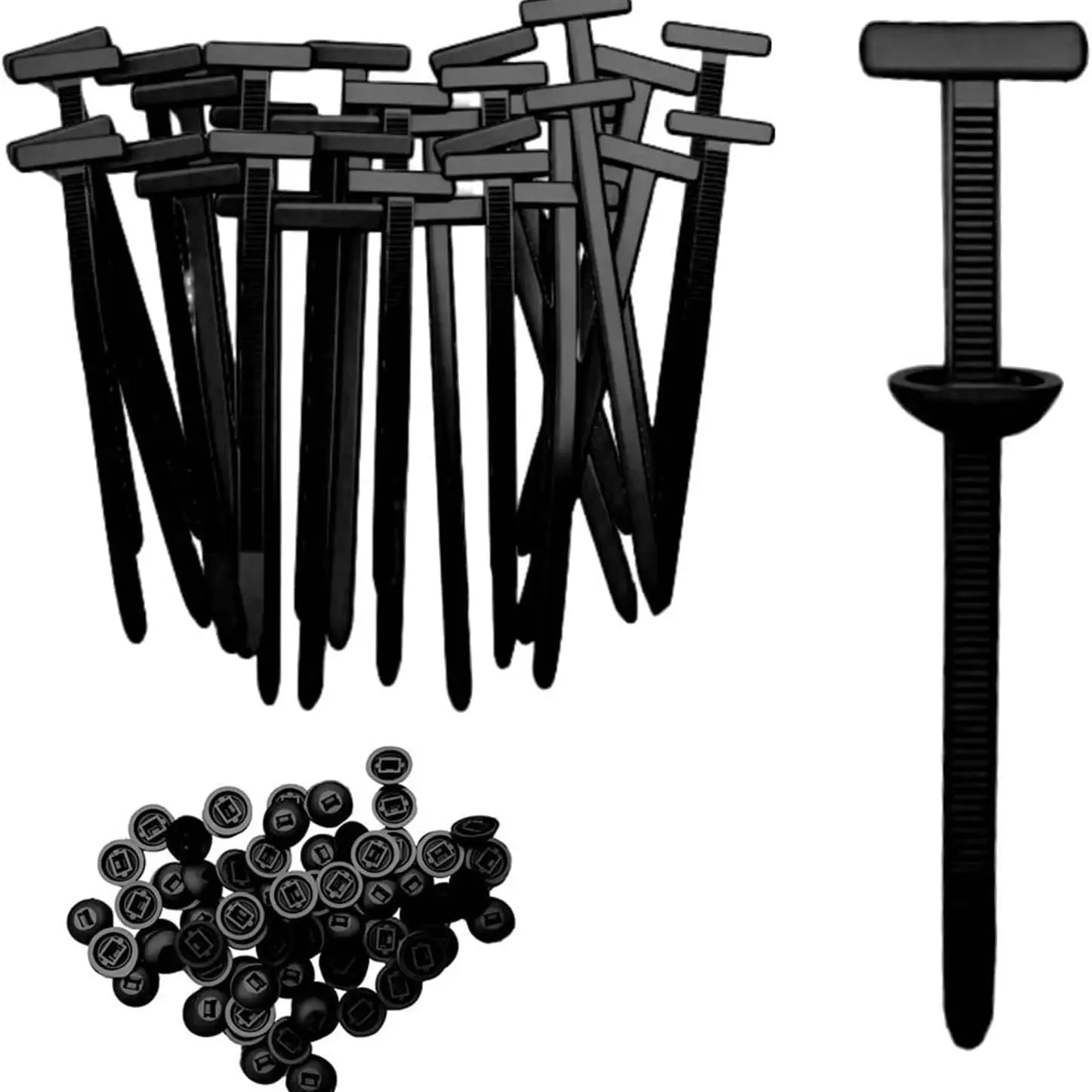 Nylon Universal Cable Tie Clips, Self-Locking Cable Ties, Car Mudguard & Daily Car Repair Strap Clamps, Automotive Wires (50pcs/bag)
