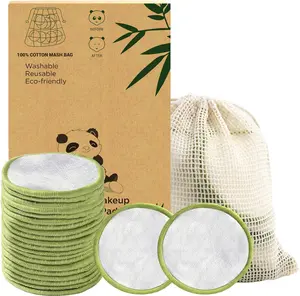 20 Pack Soft Reuseable Bamboo Cotton Make Up Remover Wipes forFace and Skin With Laundry Bag