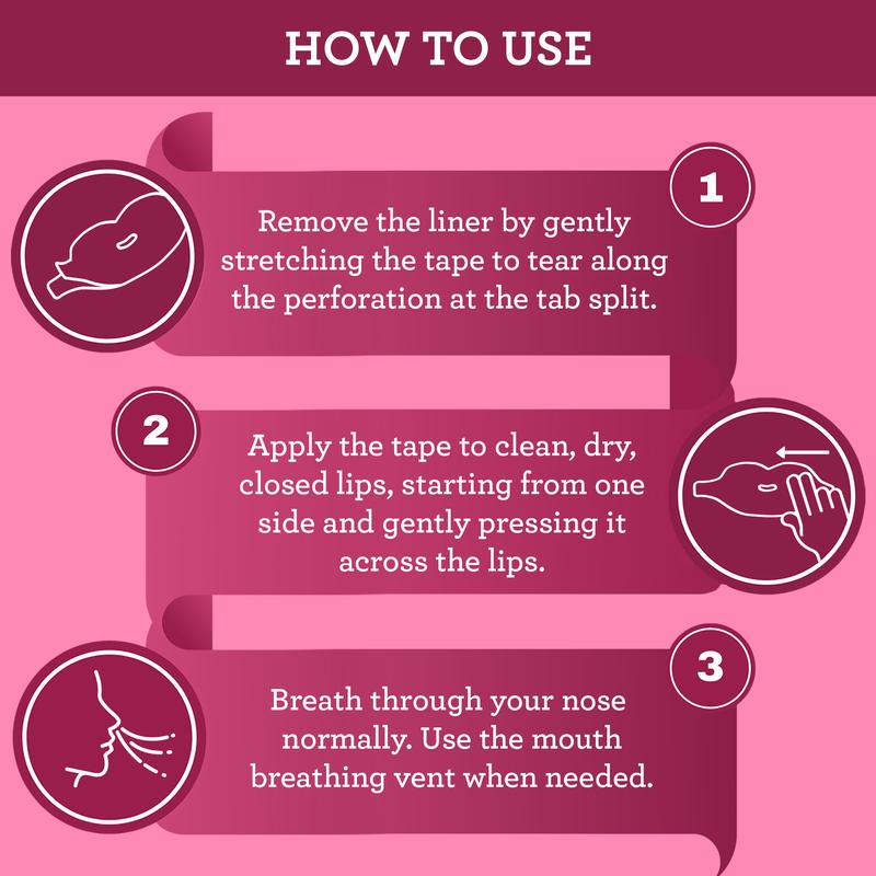 Pink Lip Shaped Night Tape with Case - 60 Count