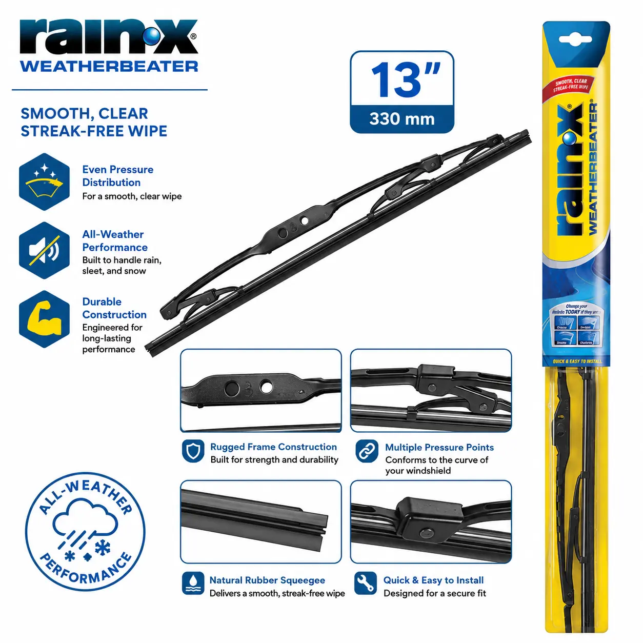 Rain-X Weatherbeater 13 in. All Season Windshield Wiper Blade