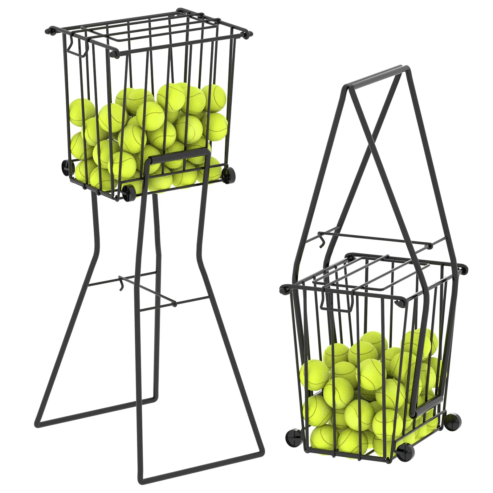 Joxpring Tennis & Pickleball Hopper with Wheels – Ball Pick Up Basket, Holds 75 Tennis Balls & 55 Pickleballs