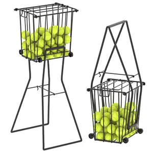Joxpring Tennis & Pickleball Hopper with Wheels – Ball Pick Up Basket, Holds 75 Tennis Balls & 55 Pickleballs