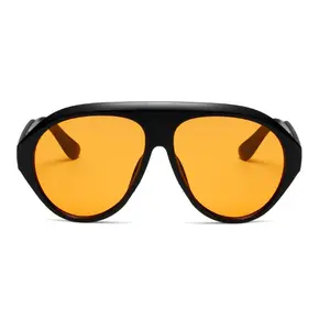 Oversized Goggle Sunglasses 2024 Women Brand Popular Yellow lens Sun Glasses Men Big Frame Trend Shades UV400 802086