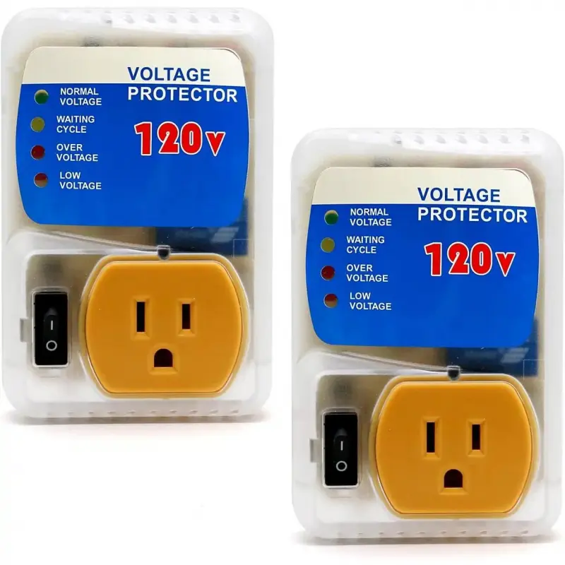 [ETL Listed]  Surge Protector, Surge Protector Outlet for  Appliances, Power Surge Protector Suit for Refrigerator, TV, Computer and Freezer, Adjustable  Regulator, 120V,1800W, 2 Pack