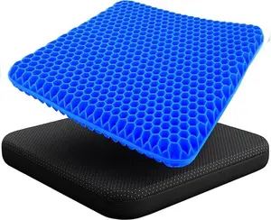 Gel Seat Cushion for Long Sitting (Large & Thick) - Pressure Relief Honeycomb Support for Back, Sciatica, Coccyx, Hip & Tailbone Pain | Seat Pad for Office Chair, Wheelchair & Car