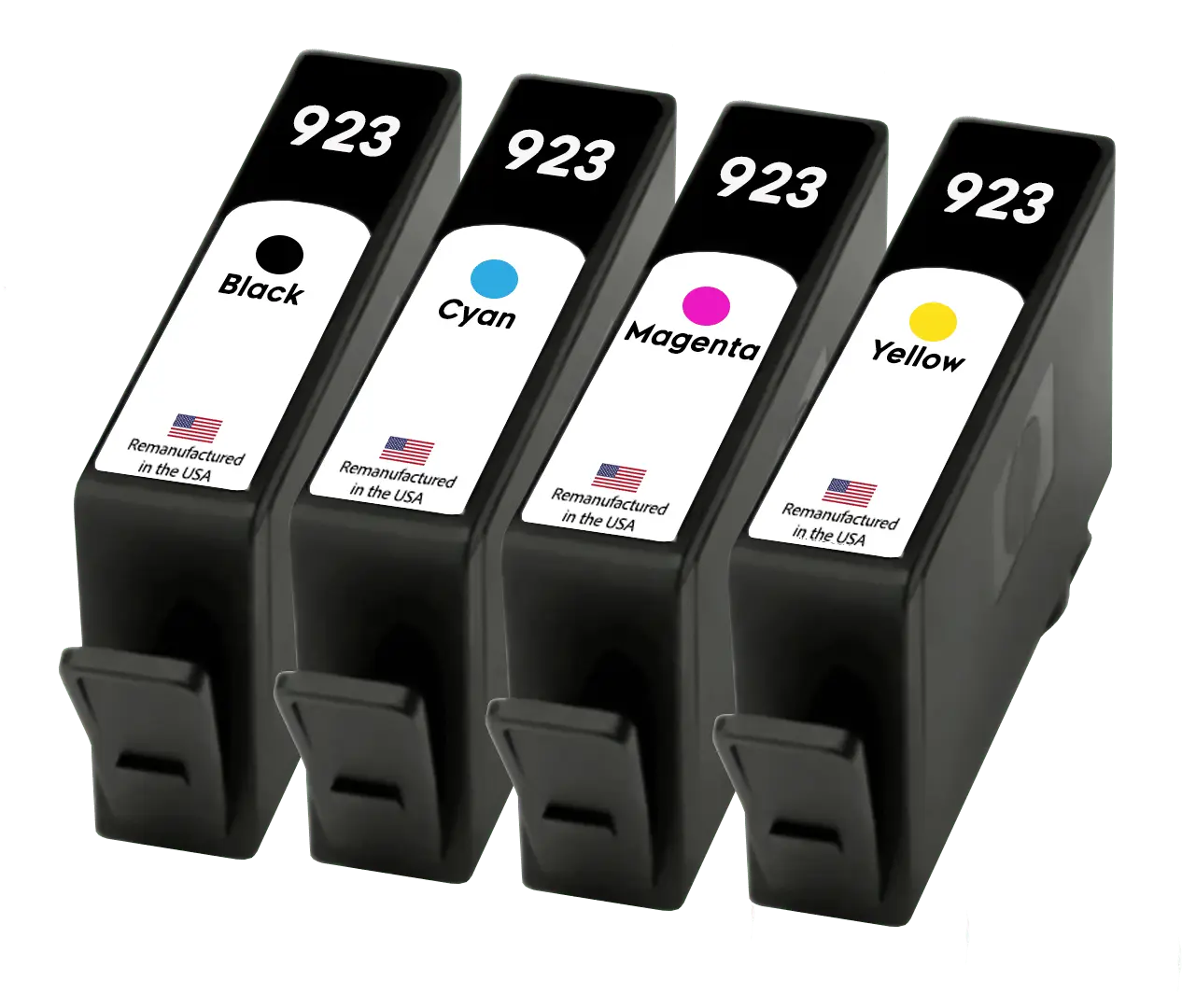 U.S. Remanufactured for HP 923 Black and 3 Color Ink Cartridge Combo Pack